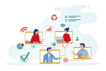 Business communication via internet with Digital Communication Tools.