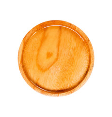 wooden plate isolated on white background