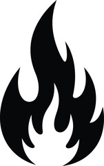 Black Flame Outline with White Accents