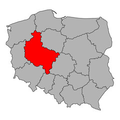 Greater Poland of Poland map shape, travel web flat concept icon vector illustration .