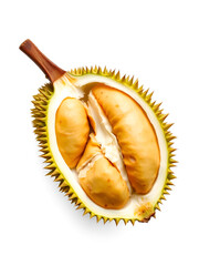 Fototapeta premium Cut durian isolated on white background.
