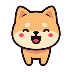 Happy Shiba Inu cartoon character with a bright smile.