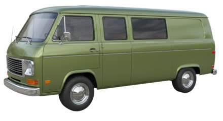 Isolated Vintage Green Van