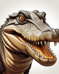 Obraz premium head of a crocodile isolated on white