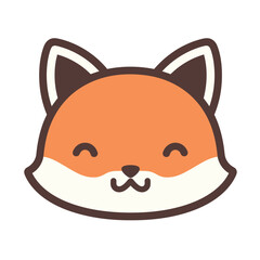 Cute fox face with a sweet, friendly smile.
