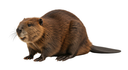 Isolated Brown Beaver Animal Standing
