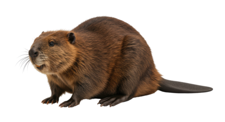 Isolated Brown Beaver Animal Standing