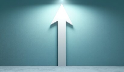 Upward arrow on wall