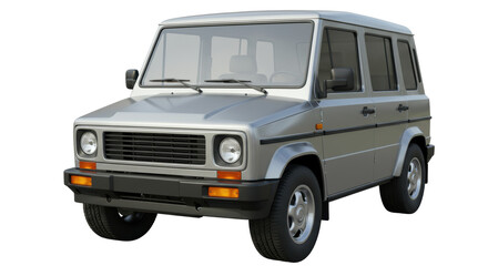 Isolated Metallic Gray Off-Road Vehicle