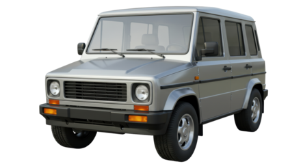 Isolated Metallic Gray Off-Road Vehicle