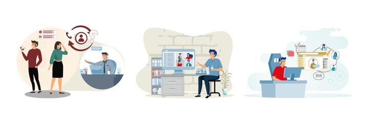 Customer Service Communication concept. Virtual Meeting. Customer Service.