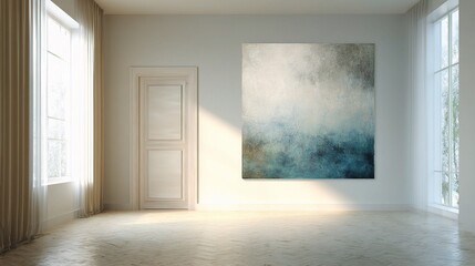 Obraz premium Modern Soft Focus Art Painting in Bright Minimalist Interior Space