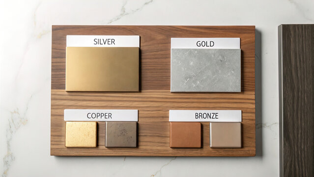 metal plate samples, mudboard