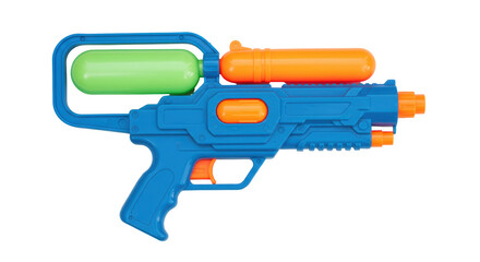 Isolated Bright Blue Water Gun Toy for Summer Fun