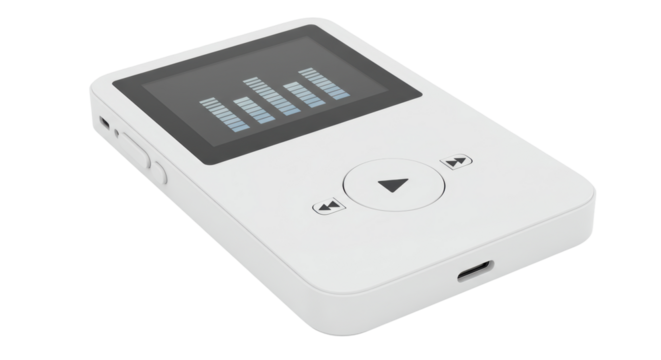 Isolated Stylish White MP3 Player