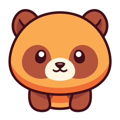 Adorable cartoon bear with big eyes and a sweet little smile.