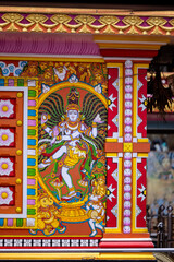 Architecture of hindu god vishnu temple in kerala.