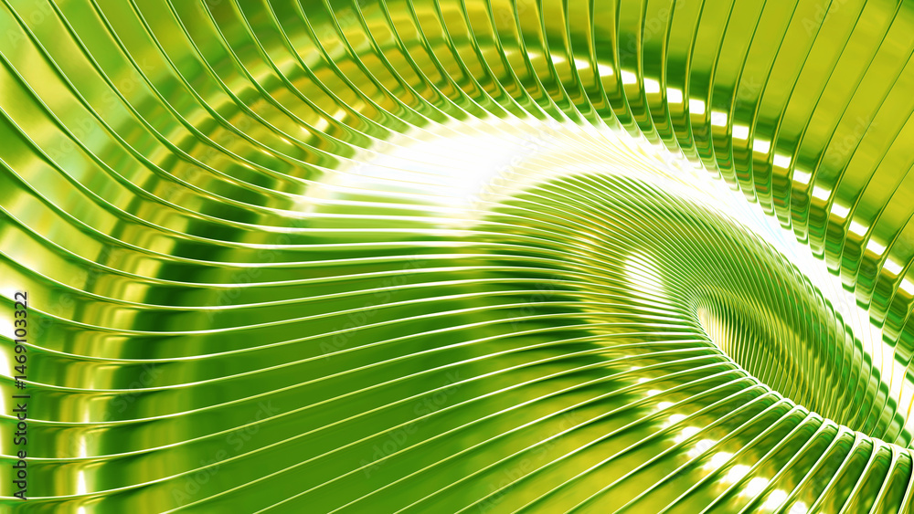 Aufkleber green striped pattern background, 3d lines design, abstract wavy background for business presentatio