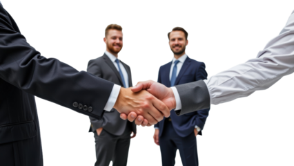 Businessmen shaking hands in office professional environment collaborative meeting trust building atmosphere
