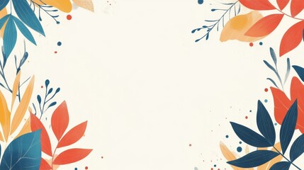 autumn floral frame border