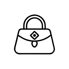 Handbag with Jewel Emblem Icon Design