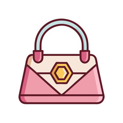 Handbag with Jewel Emblem Icon Design