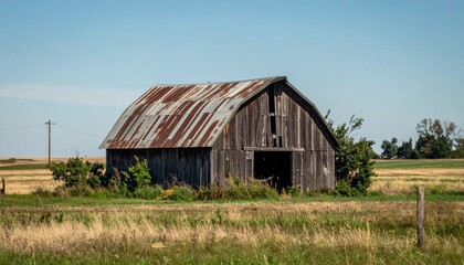 Obraz premium old barn in the field