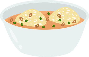 Ragit Lacy Pancake with Spicy Coconut Curry - Vector Illustration