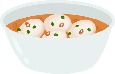 Laksan Traditional Fish Cake in Coconut Gravy - Vector Illustration