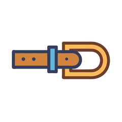 Leather Belt with Buckle Icon Design