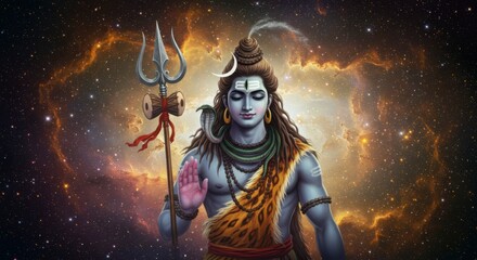 Cosmic deity, serene pose