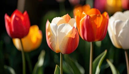 Vibrant tulips in bloom