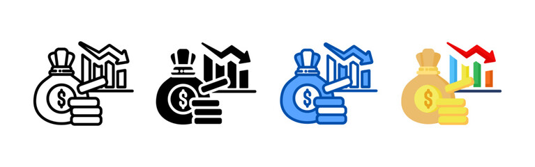 Reduction icon set bundle. Multi style icon collection perfect for websites, apps, and presentations. Simple vector icon collection