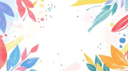 Fototapeta premium colorful floral watercolor border design