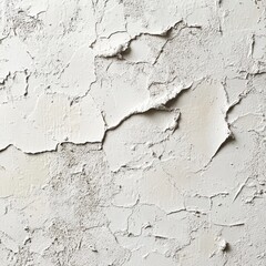 Fototapeta premium Textured Off White Wall with Cracks and Peeling Paint