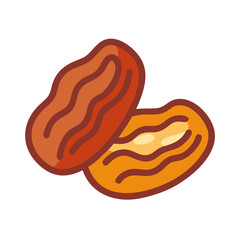 Date Fruit with Seed Icon Design