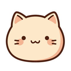 Adorable cartoon cat face with a sweet smile.