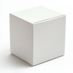 Naklejka premium Simple cube package mockup on a white background