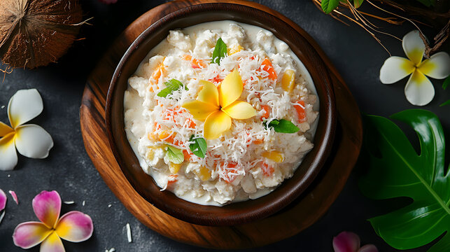 Bird s eye view of Buko Salad a Filipino dessert fea
