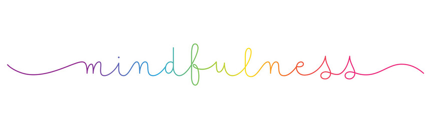 Obraz premium MINDFULNESS colourful calligraphy banner on transparent background