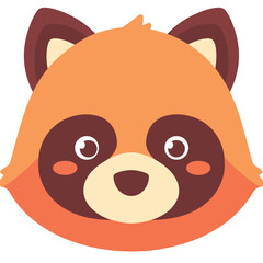 A cute cartoon raccoon face with big, round eyes.