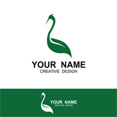 heron and leaf logo inspiration design