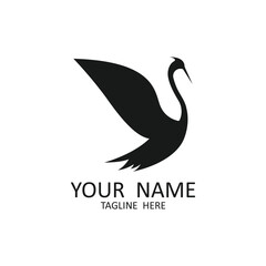 Heron bird logo icon illustration design