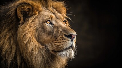 Fototapeta premium Majestic Gaze: The Lion King in Photorealistic Glory