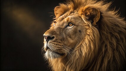 Fototapeta premium Majestic Gaze: The Lion King in Photorealistic Glory