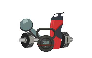 Gym tools flat illustration