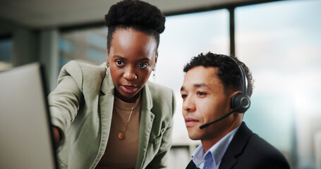 Call center, help and training with mentor on computer for customer service, consulting or sales...