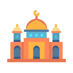 Mosque Building Front Icon Design