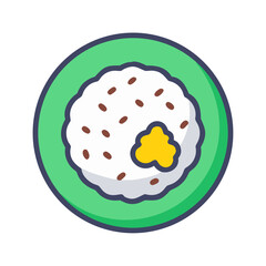 Rice Food Plate Icon Design