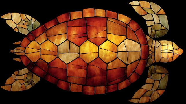 Stained glass turtle design